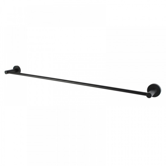 Euro Pin Lever Round Black Single Towel Rack Rail 800mm